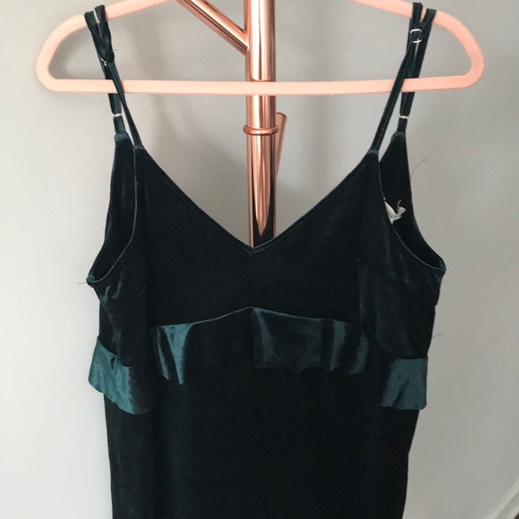 NWT Francesca’s Teal Green Velvet Mini Dress - Picture 4 of 12